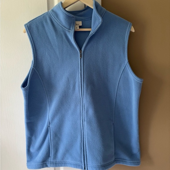 L.L. Bean Light Blue Fleece Vest - Picture 1 of 5